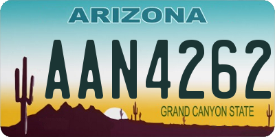 AZ license plate AAN4262