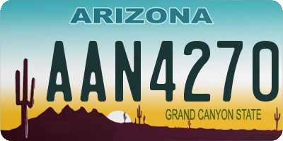 AZ license plate AAN4270