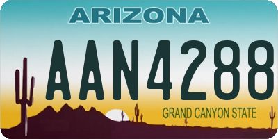 AZ license plate AAN4288