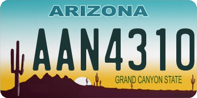 AZ license plate AAN4310