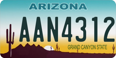 AZ license plate AAN4312