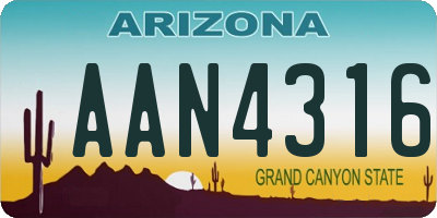 AZ license plate AAN4316