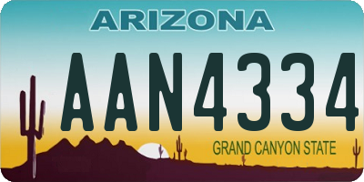AZ license plate AAN4334