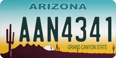AZ license plate AAN4341