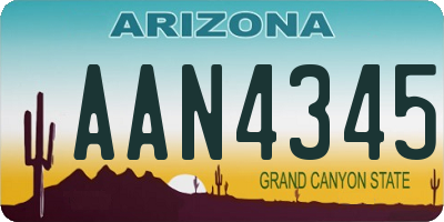 AZ license plate AAN4345