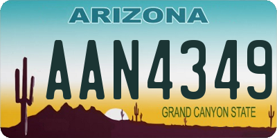 AZ license plate AAN4349
