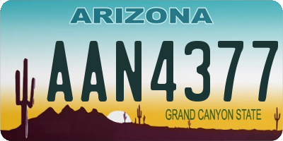 AZ license plate AAN4377