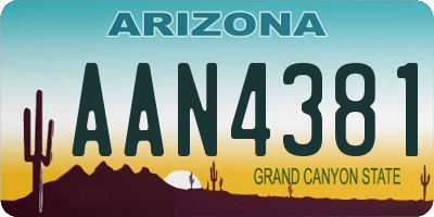AZ license plate AAN4381