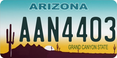 AZ license plate AAN4403