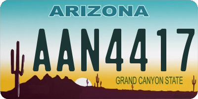 AZ license plate AAN4417