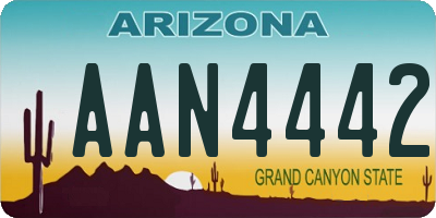 AZ license plate AAN4442