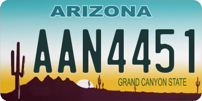 AZ license plate AAN4451