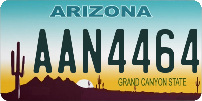 AZ license plate AAN4464