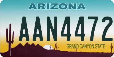 AZ license plate AAN4472