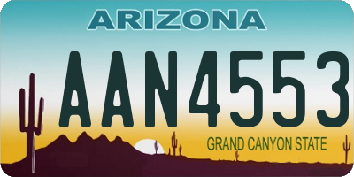 AZ license plate AAN4553