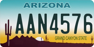 AZ license plate AAN4576
