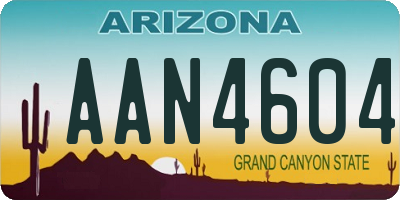 AZ license plate AAN4604