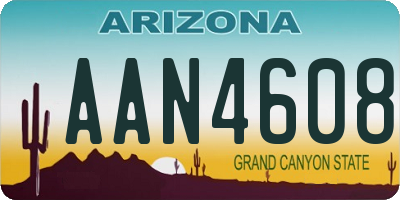 AZ license plate AAN4608
