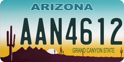 AZ license plate AAN4612