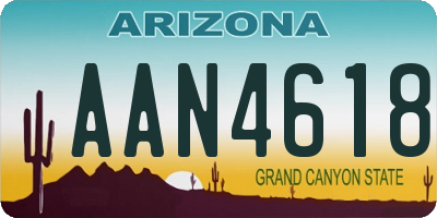 AZ license plate AAN4618