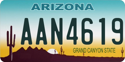 AZ license plate AAN4619