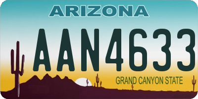 AZ license plate AAN4633