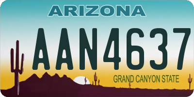 AZ license plate AAN4637