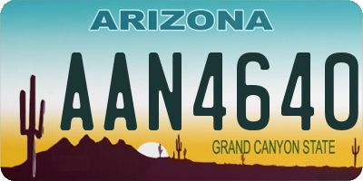 AZ license plate AAN4640