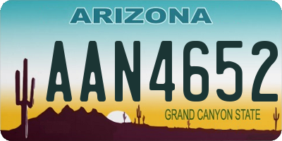 AZ license plate AAN4652