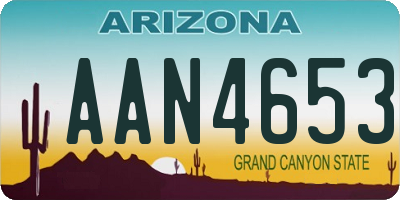 AZ license plate AAN4653
