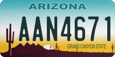 AZ license plate AAN4671