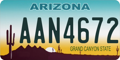 AZ license plate AAN4672