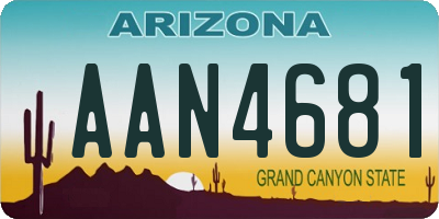 AZ license plate AAN4681