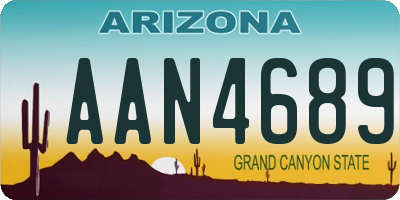 AZ license plate AAN4689