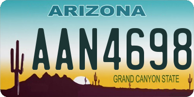 AZ license plate AAN4698