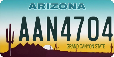 AZ license plate AAN4704