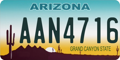 AZ license plate AAN4716