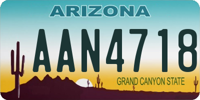 AZ license plate AAN4718
