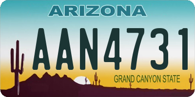 AZ license plate AAN4731