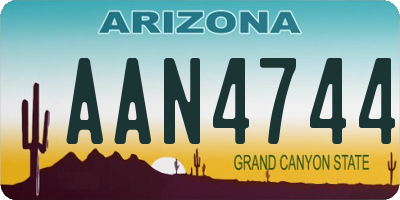 AZ license plate AAN4744