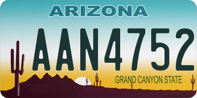 AZ license plate AAN4752