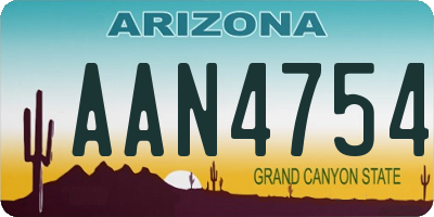 AZ license plate AAN4754