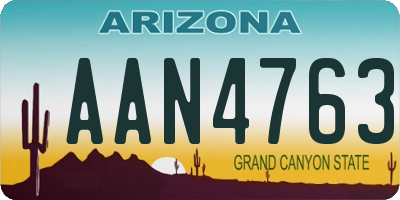 AZ license plate AAN4763