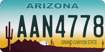 AZ license plate AAN4778