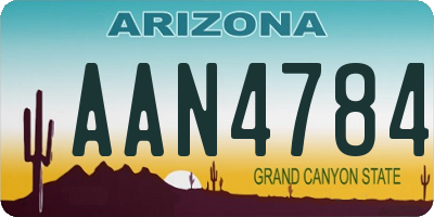 AZ license plate AAN4784