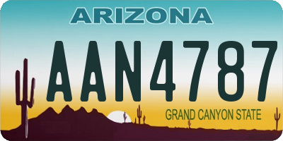AZ license plate AAN4787