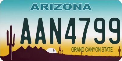 AZ license plate AAN4799