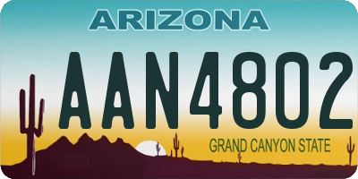 AZ license plate AAN4802