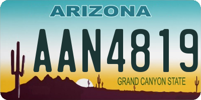AZ license plate AAN4819