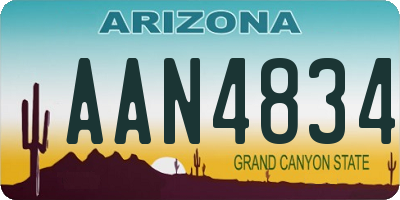 AZ license plate AAN4834